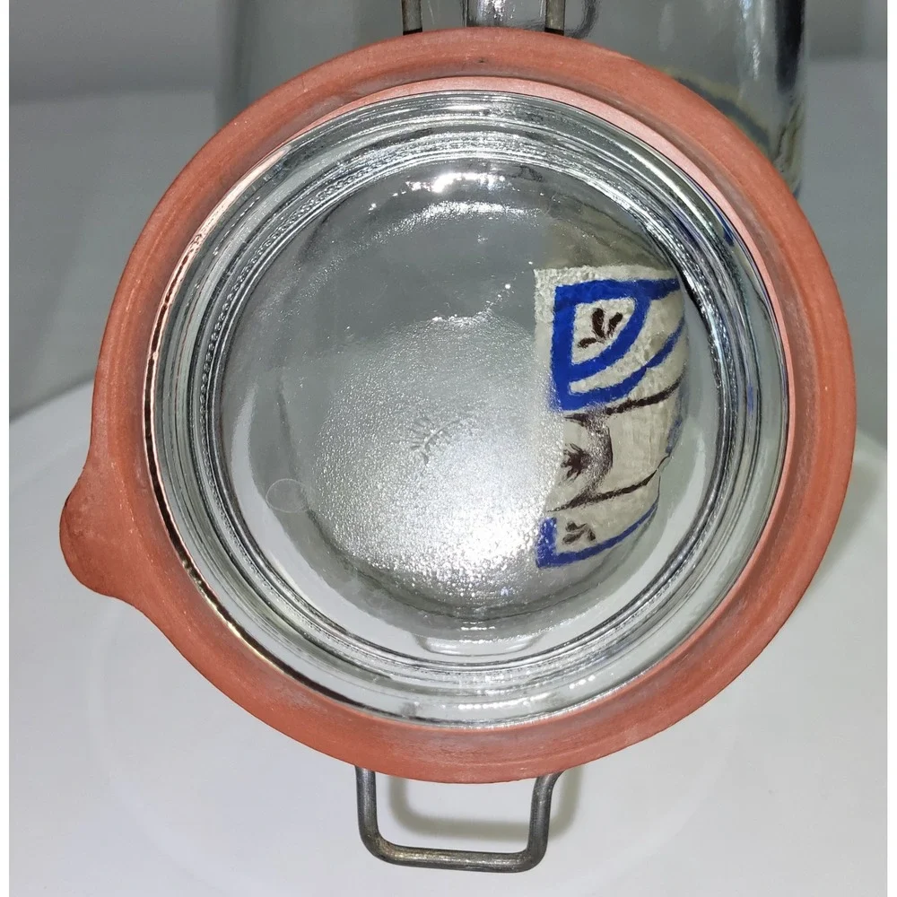 Tradewind Importers Coffee Jar 1L Clear Vintage Wire Bail Glass